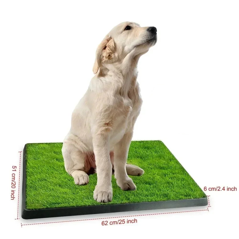 Pet Dog Toilet Portable Dog Potty Pan Anti-Splash 3 Layer Synthetic Grass Mesh Tray Toilet Puppy Kitten Urine Cleaning Tool