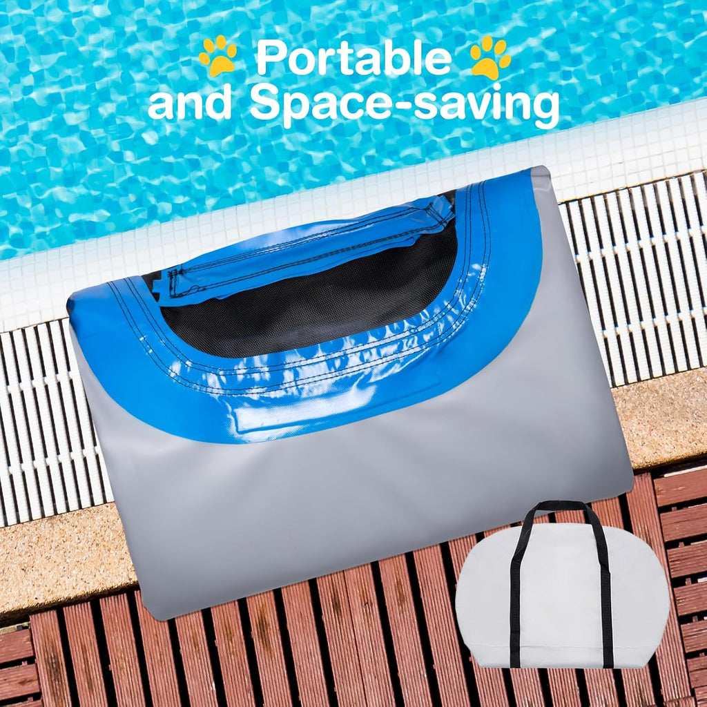Inflatable Water Ramp for Dogs 60" L X 40" W - Durable PVC Dog Pool Float Ensures Safe and Easy Access for Dogs up to 220 Pounds, Perfect for Pools, Lakes, and Beaches