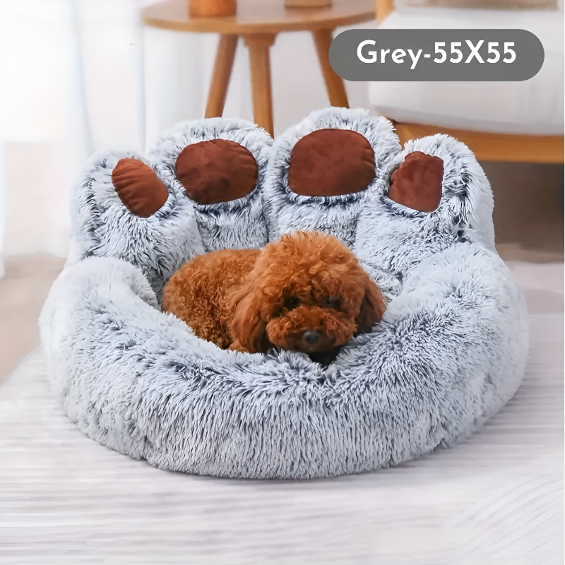 Kamorela Cozy Bear Paw Pet Bed – Soft & Snug Nest with Non-Slip Bottom