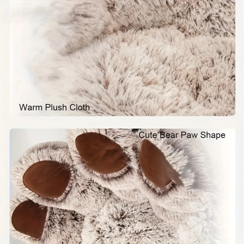 Kamorela Cozy Bear Paw Pet Bed – Soft & Snug Nest with Non-Slip Bottom
